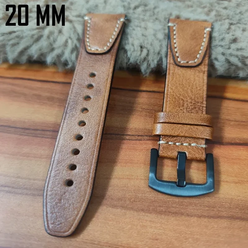 20mm Brown Watch Strap Genuen Leather Premium Quality